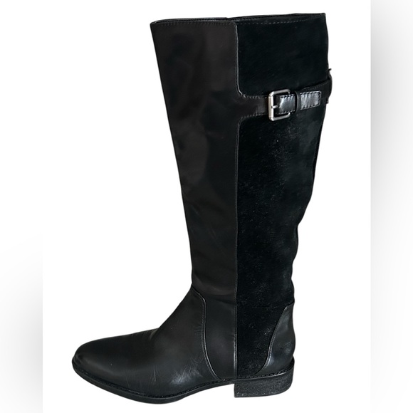 Sam Edelman Tall Black Leather and Suede Women's Patton Riding Boots Size 8.5 - Picture 5 of 16